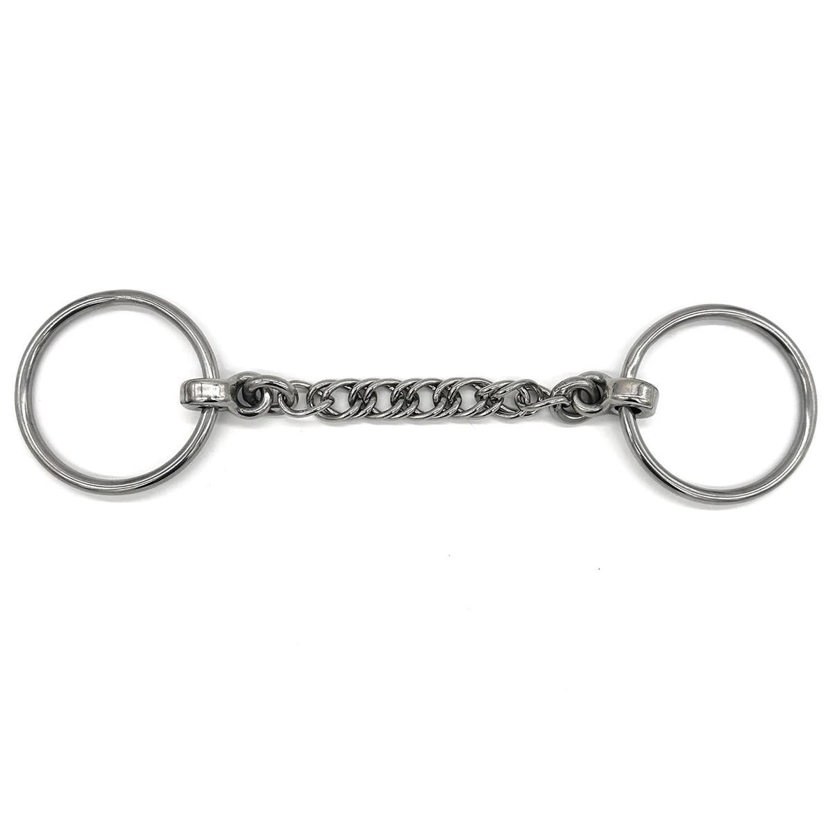 AJR Stainless Steel Curb Chain Loose Ring Bit - Durable Horse Bit for Western & English Riding, Training & Show Use
