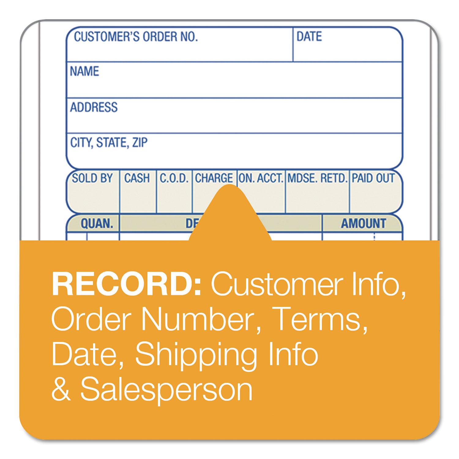 Adams® Multipart Sales Order Pad - 2-Part Carbonless, 12 Lines per Page, 3.34