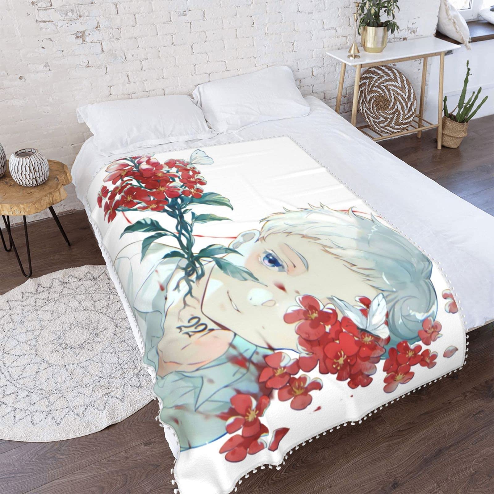 The Promised Neverland Norman Blanket - Soft Microfiber Flannel Air Conditioner Blanket for Bedroom & Sofa - Perfect for Anime Fans, Cozy Nights, and Gift Giving