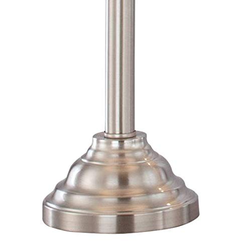 Barnes and Ivy Mason Traditional 3-Piece Table & Floor Lamp Set - Brushed Nickel Metal with White Drum Shade - Modern Lighting for Living Room, Bedroom, Home Office, Entryway - Perfect for Reading, Nightstand Decor & Family Gatherings