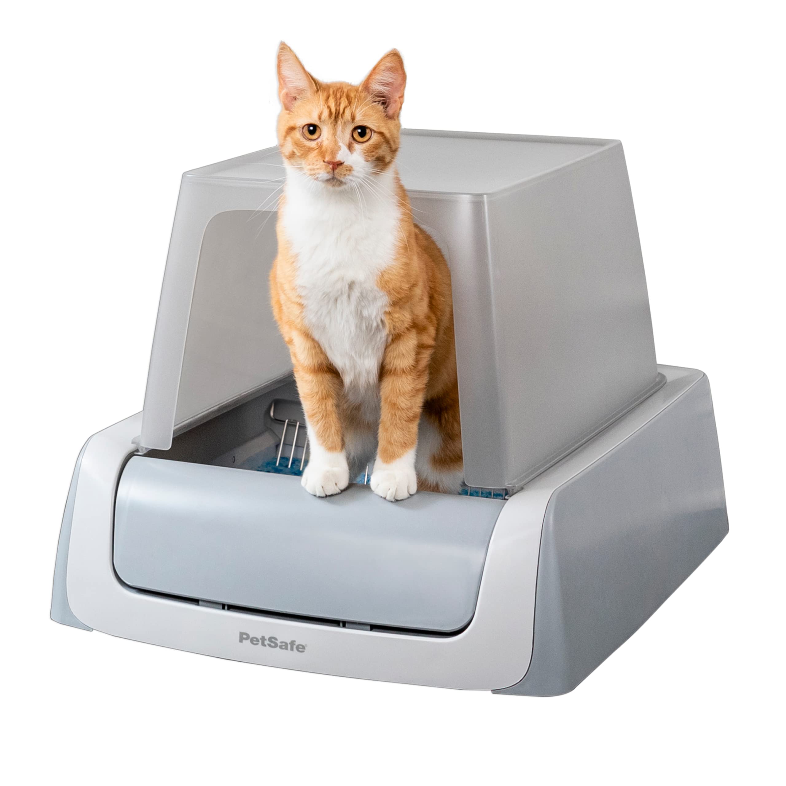 PetSafe ScoopFree Covered Self-Cleaning Cat Litter Box - 2nd Gen with Disposable Crystal Litter Trays, White | Automatic Odor Control for Indoor Cats | Perfect for Small Spaces & Multi-Cat Homes