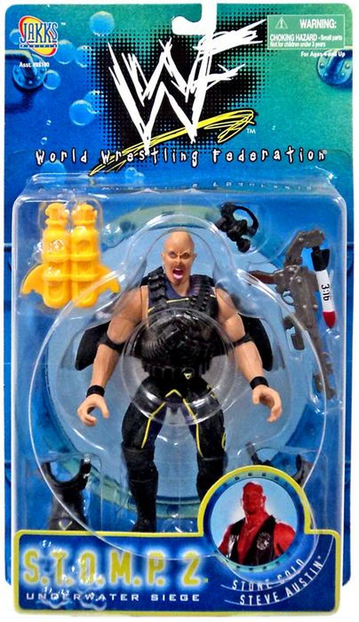 1998 WWF Jakks Pacific S.T.O.M.P. Series 2 Stone Cold Steve Austin Wrestling Action Figure - Collectible Vintage Toy for WWE Fans & Wrestling Memorabilia Collectors - Perfect for Display, Gifts, and Nostalgic Play