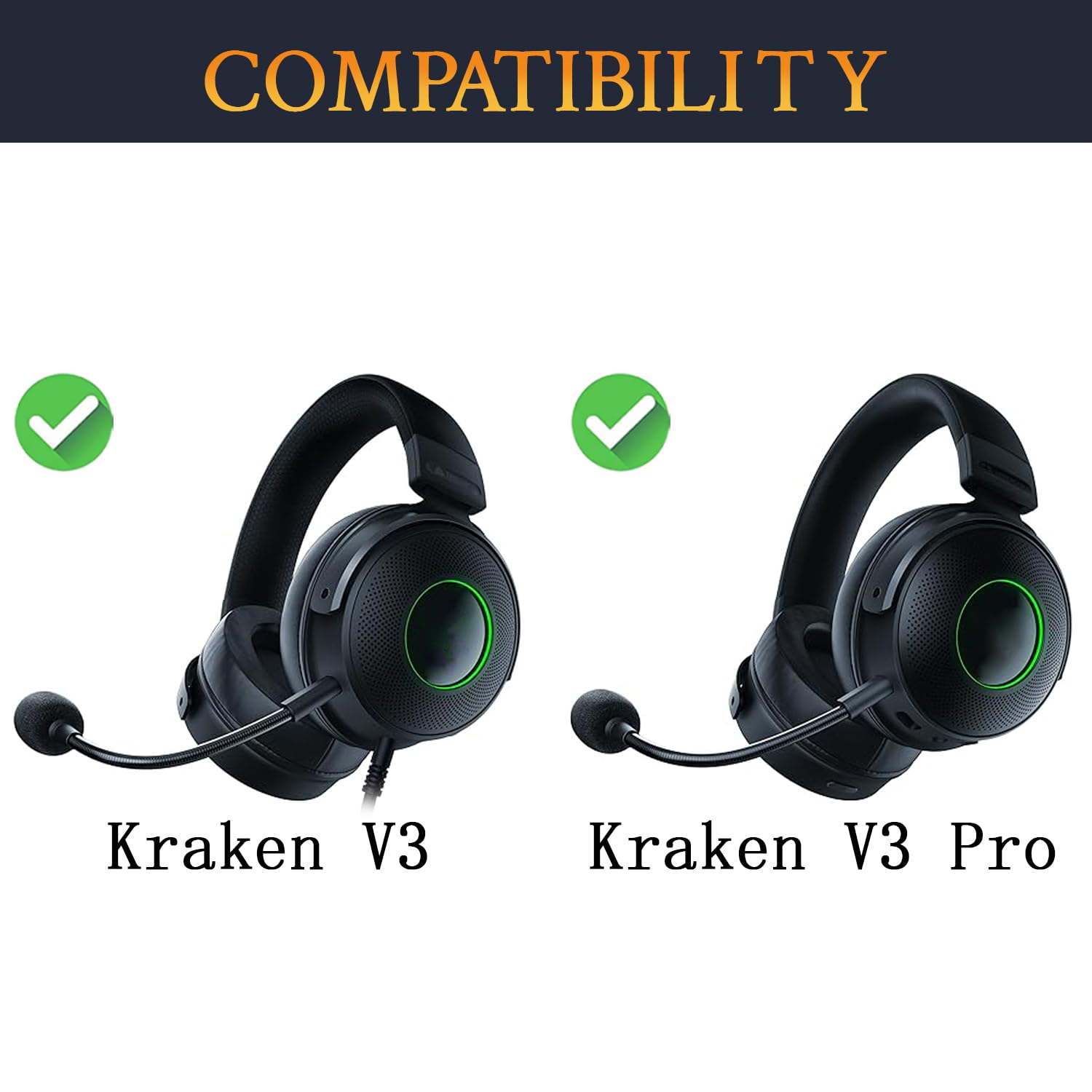 SOULWIT Cooling Gel Earpads Replacement for Razer Kraken V3 & Kraken V3 Pro Gaming Headset - Breathable Memory Foam Ear Cushions with Noise Isolation - Perfect for Long Gaming Sessions & Office Work