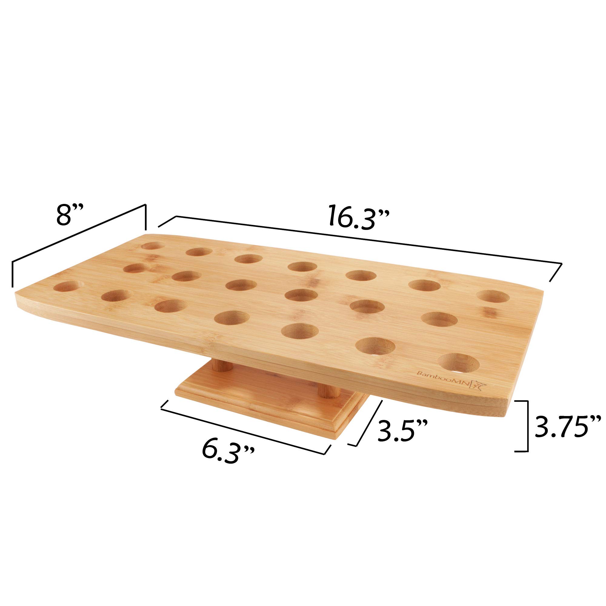 BambooMN 16.3 Inch Natural Bamboo Wide Oblong Food Cone Display Stand - Tamaki Sushi Holder for Restaurants, Catering Events, Parties & Buffets - Holds 20 Cones (10-Pack) - Perfect for Sushi Bars, Asian Cuisine Displays & Wedding Receptions