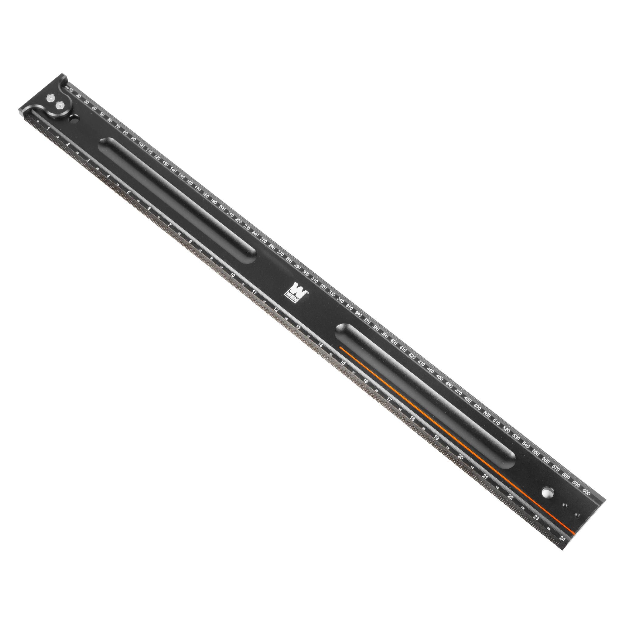 24 Inch Measuring Ruler with Hook Stop - WEN ME824R - Perfect for DIY Projects, Woodworking, and Home Improvement Tasks