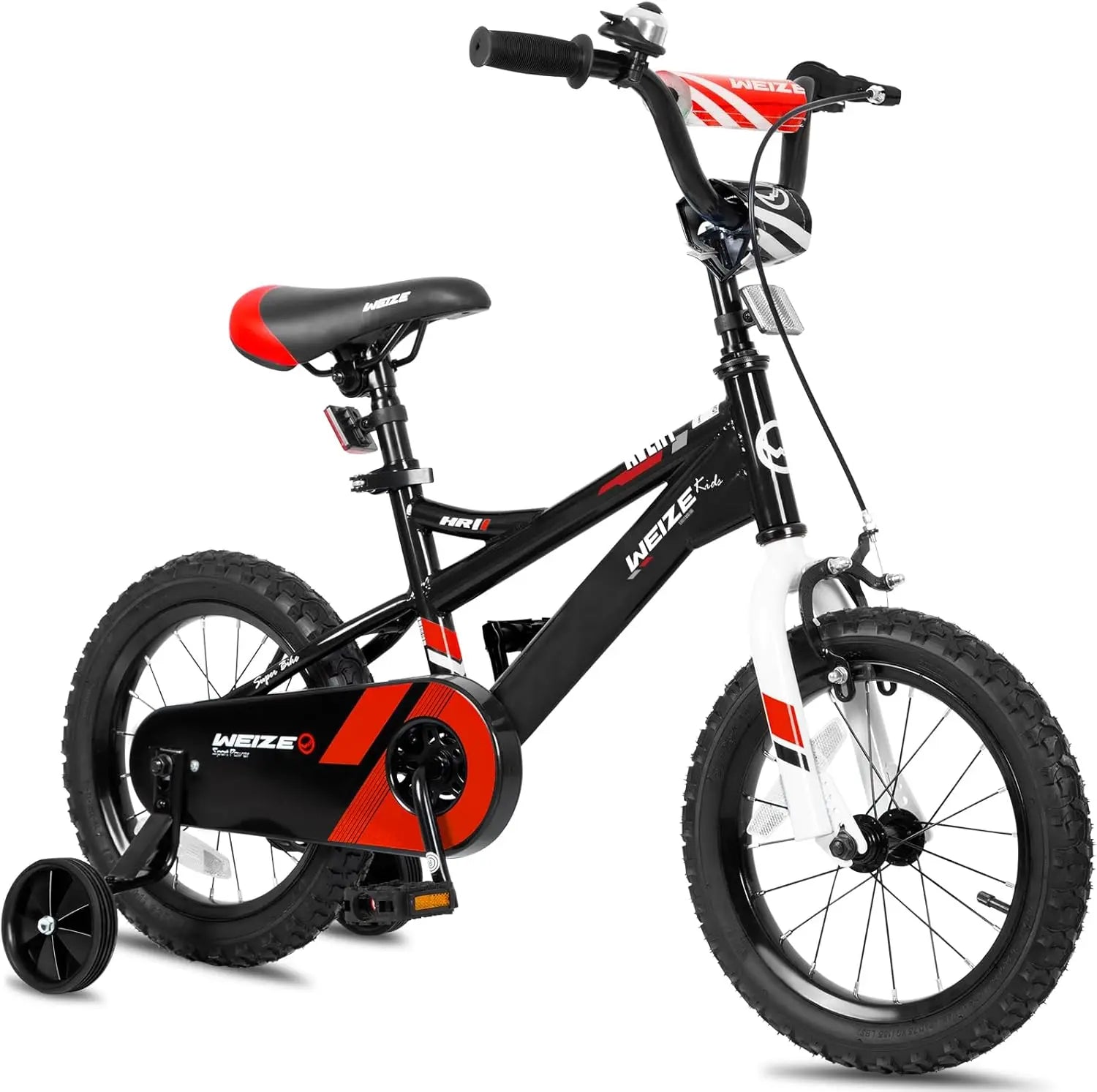 WEIZE 14-20 Inch Kids Bike for Boys & Girls Ages 3-12 Years | Adjustable Height 35-60 Inch | Coaster Brake Safety Bicycle | Black - Perfect for Neighborhood Rides, Park Adventures & Learning to Cycle