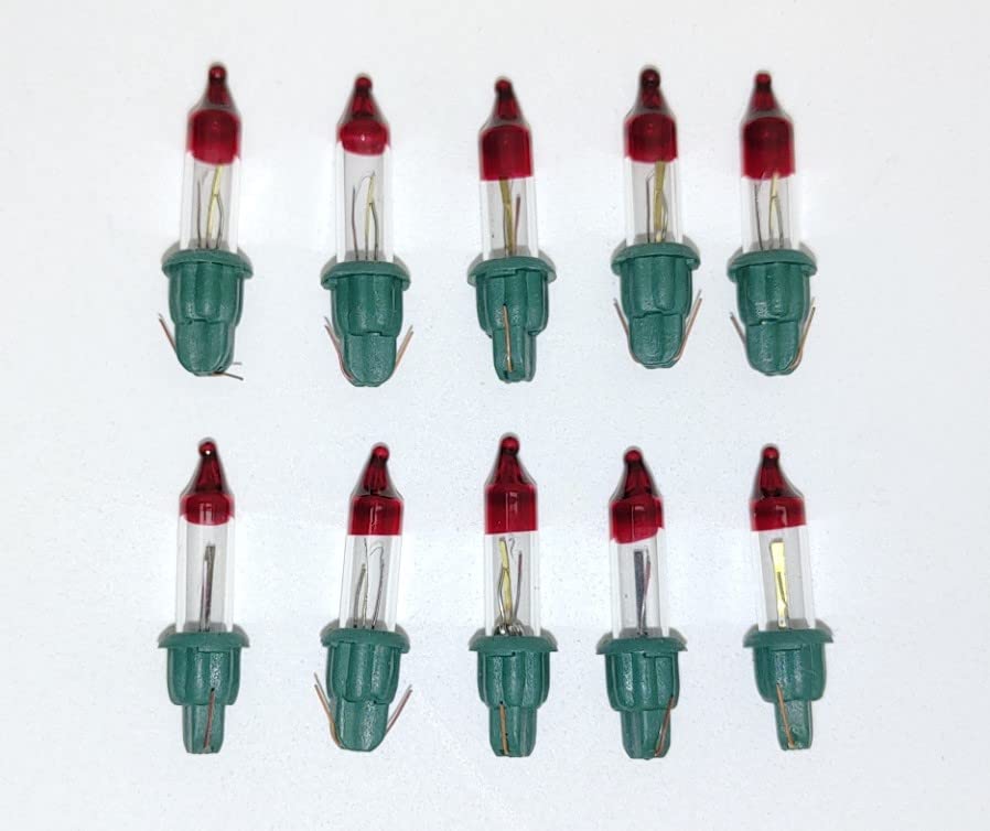 10-Pack Mini Flashing Bulbs - 2.5V 0.425W Clear Glass Incandescent Christmas Lights for Indoor/Outdoor Use - Perfect for Holiday Decorations, Christmas Trees, and Festive Lighting Displays