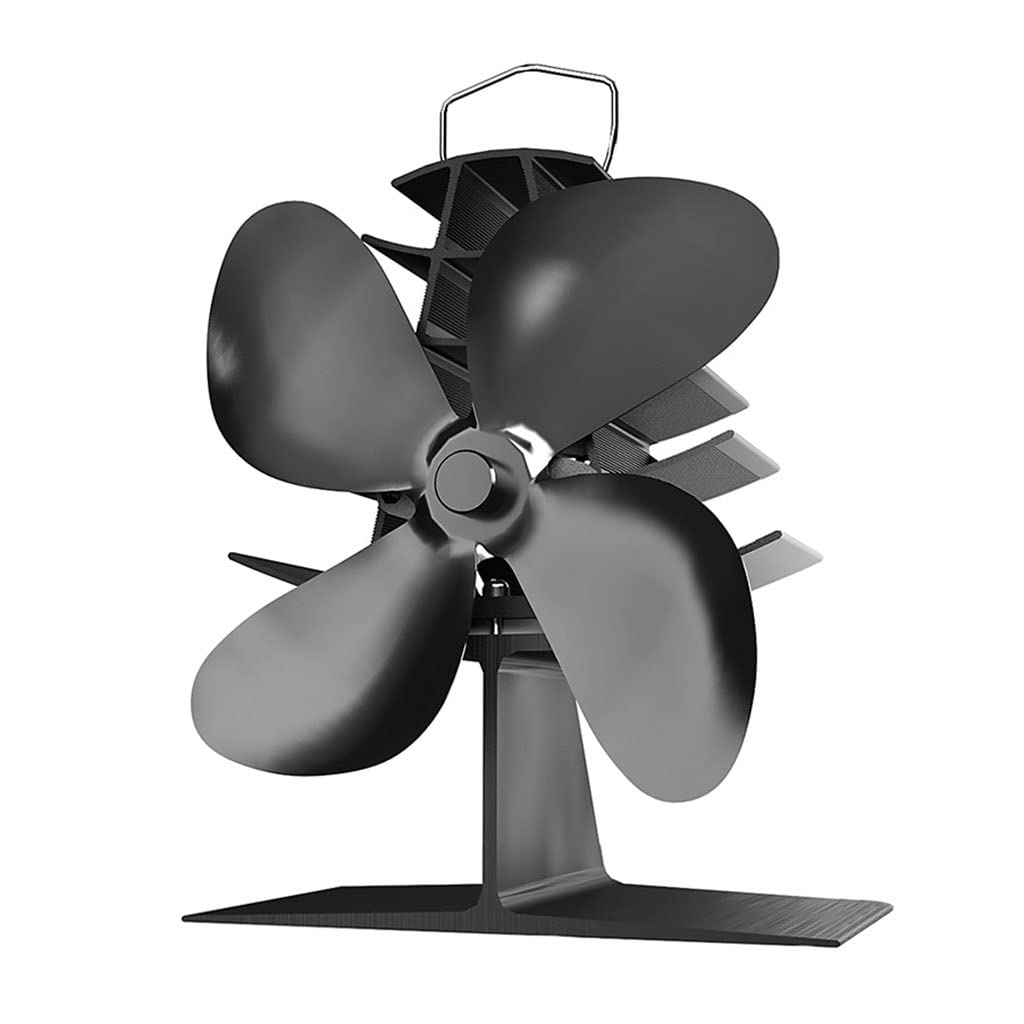 BBGS 4-Blade Heat Powered Stove Fan - Auto-Sensing Fireplace Fan for Wood Burner, Log Stove & Fireplace - Eco-Friendly & Efficient Wood Stove Fan for Home Heating & Energy Savings