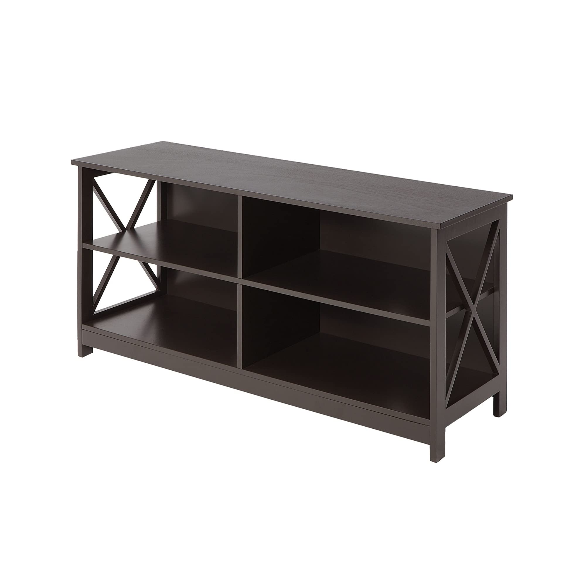 Ergonomic Oxford TV Stand with Storage Shelves - Modern Entertainment Center for Living Room, Bedroom & Home Theater