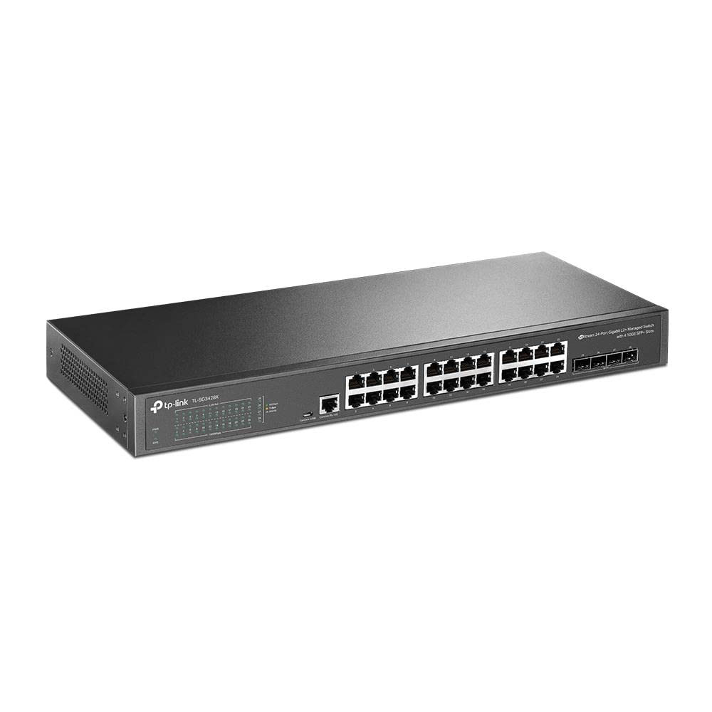 TP-Link JetStream 24-Port Gigabit L2+ Managed Network Switch with 4 10G SFP+ Slots | High-Speed Business Networking Solution for Office, Data Center & Enterprise Use