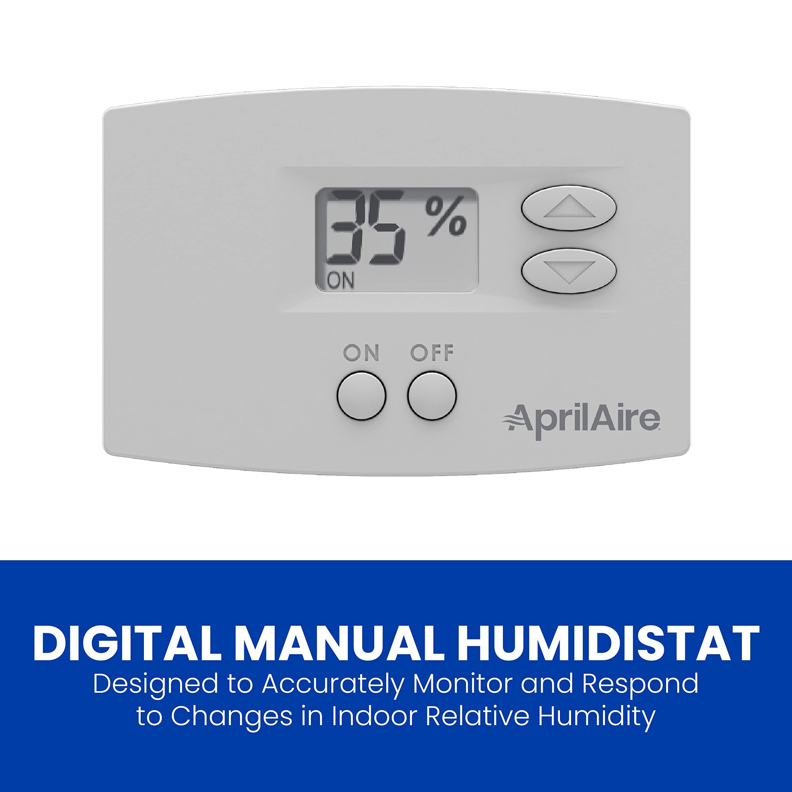 AprilAire 65 Manual Digital Whole-House Humidifier Control - Wall Mounted Humidistat for AprilAire Humidifiers (24VAC Low Voltage) - Perfect for Home, Office, and Basement Humidity Control