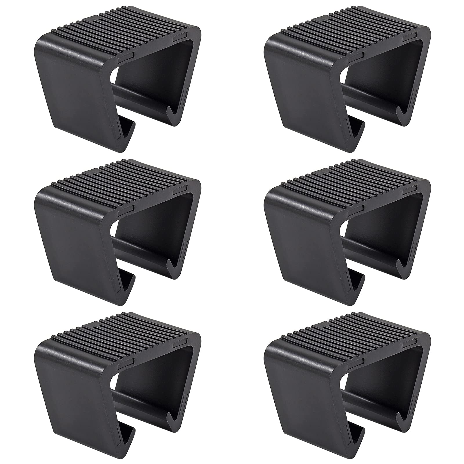 Biaungdo 6-Pack Black Outdoor Furniture Clips - Heavy Duty Rattan Connector Clamps for Patio Sofa, Sectional Couch & Wicker Furniture (5.3x3x3.7cm) | Secure Modular Outdoor Seating for Garden, Poolside & Deck