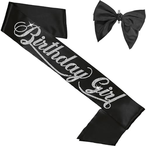 2 Piece Set: Birthday Girl (Rhinestone Black)