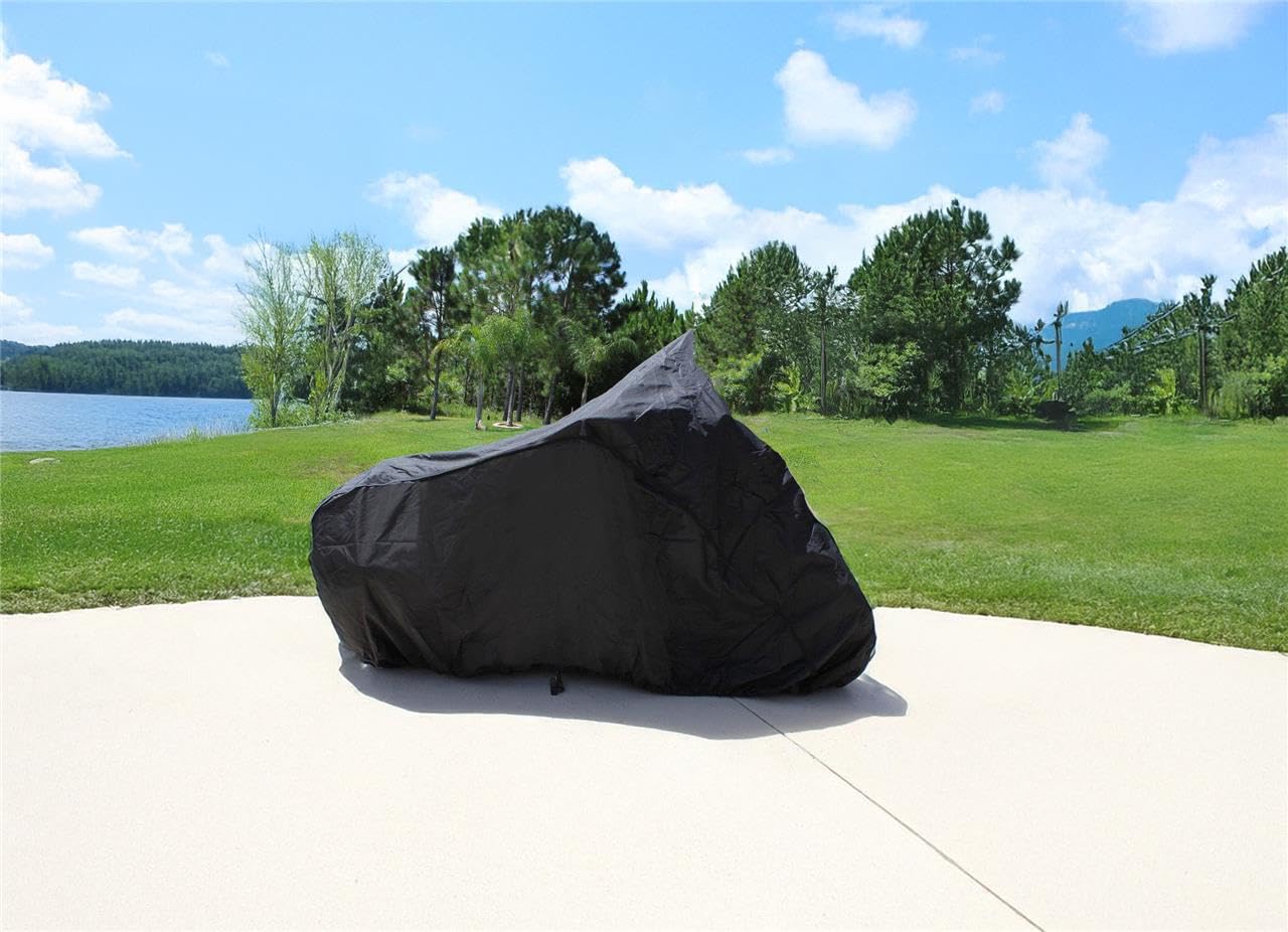 SBU Motorcycle Cover for Victory Judge 2013 - Heavy Duty UV Protection, Waterproof & Breathable Chopper Bike Tarp - Portable Vehicle Storage Cover for Outdoor Parking, Travel & Long-Term Protection