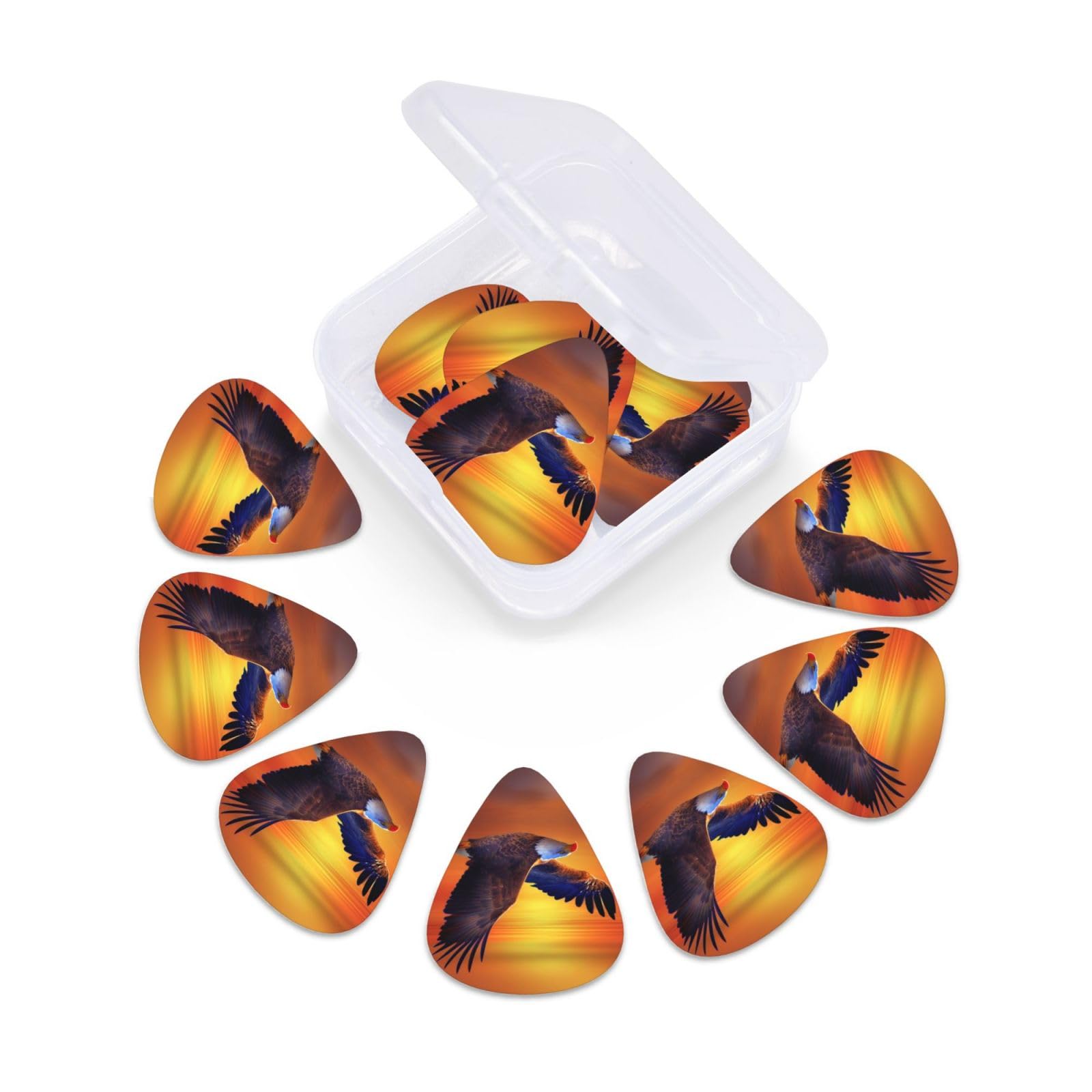 Premium 12-Pack Classic Guitar Picks for Electric, Acoustic, Bass & Mandolin - Durable Eagle Design Plectrums for Professional Musicians & Beginners - Perfect for Live Performances, Studio Recording & Practice Sessions