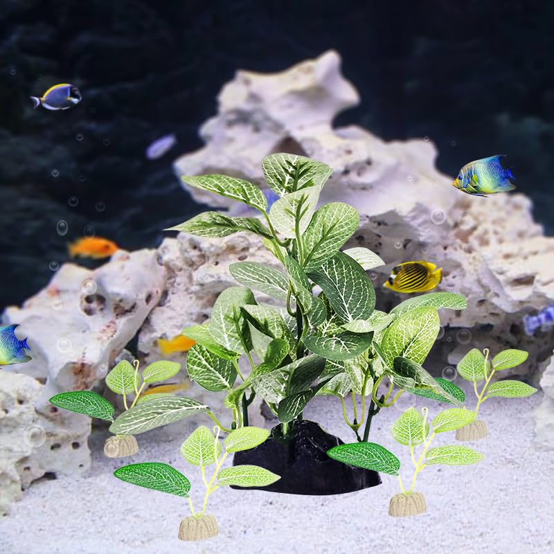 5PCS Artificial Silk Aquarium Plants for Betta Fish Tanks - Lifelike Underwater Decorations for Small Fish Tanks, Aquatic Grass for Home & Office Aquariums - Perfect for Betta Fish Habitats and Aquascaping