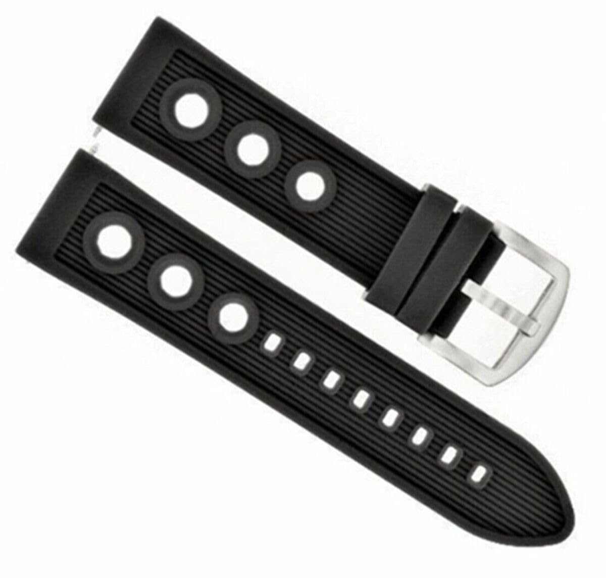 22mm Rubber Diver Watch Band Strap - Compatible with Invicta Russian 10918, 29179, 1326 - Black Replacement Strap for Water Sports, Diving & Everyday Wear