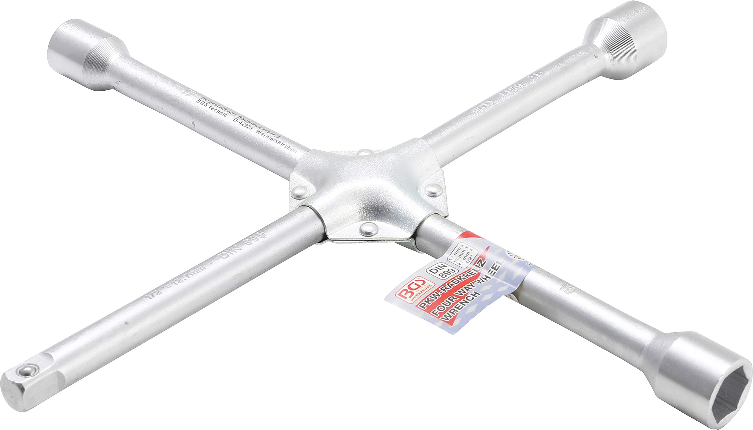 4-Way Lug Wrench for Cars - Heavy Duty Wheel Nut Remover Tool - Perfect for Tire Changes, Flat Repairs & Emergency Roadside Use