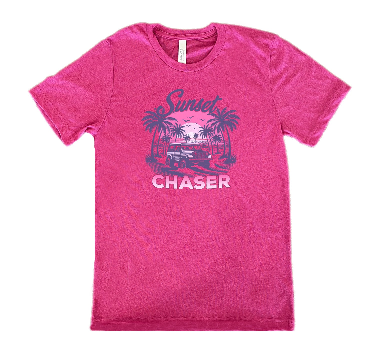 Sunset Chaser Graphic T-Shirt for Men & Women - Casual Unisex Tee for Beach Vacation, Music Festivals & Outdoor Adventures