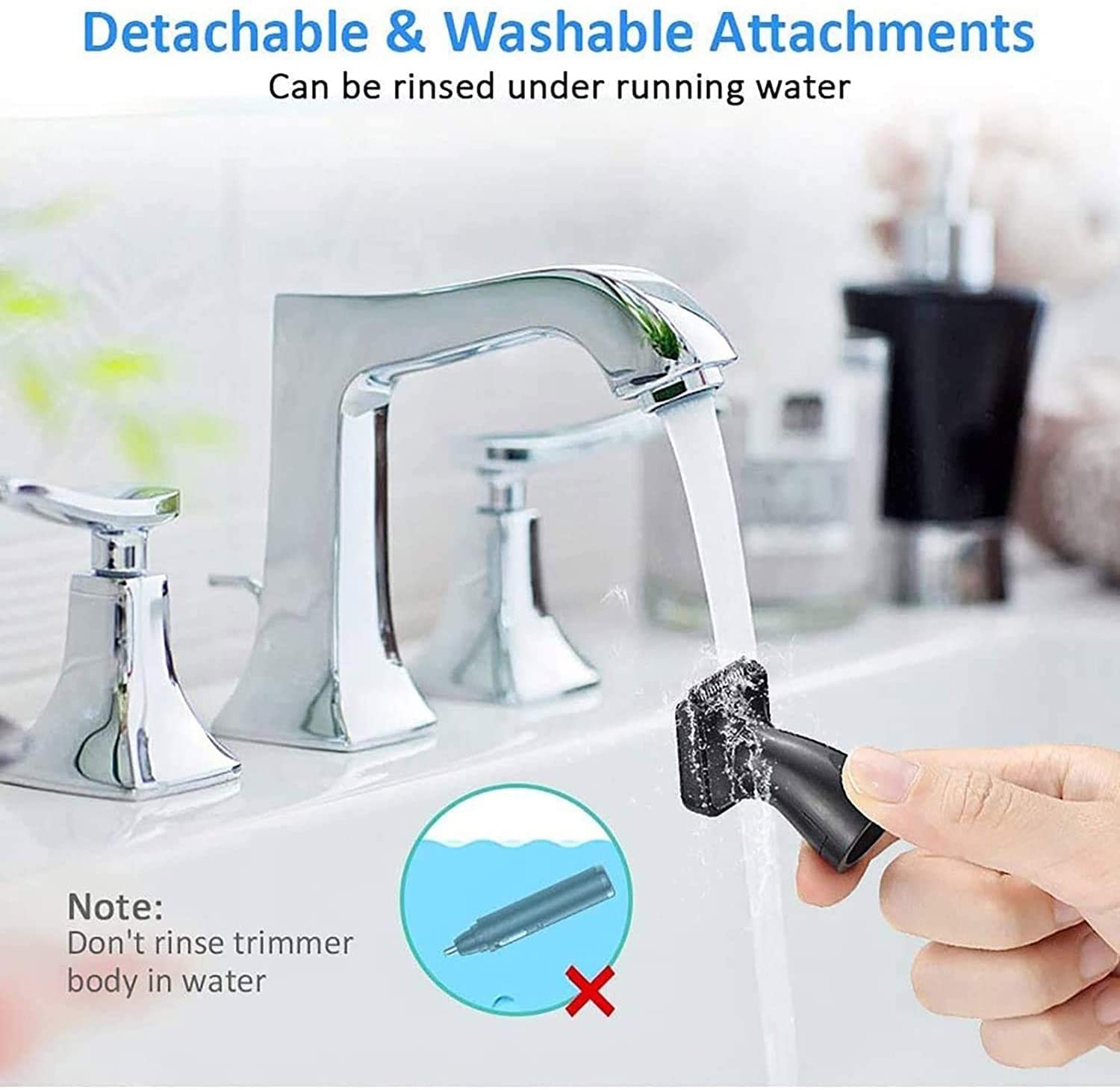 Rechargeable Electric Nose Hair Trimmer for Men & Women - Painless Facial Grooming Kit with Precision Blades - Perfect for Eyebrows, Ears & Nose Hair Removal at Home or Travel