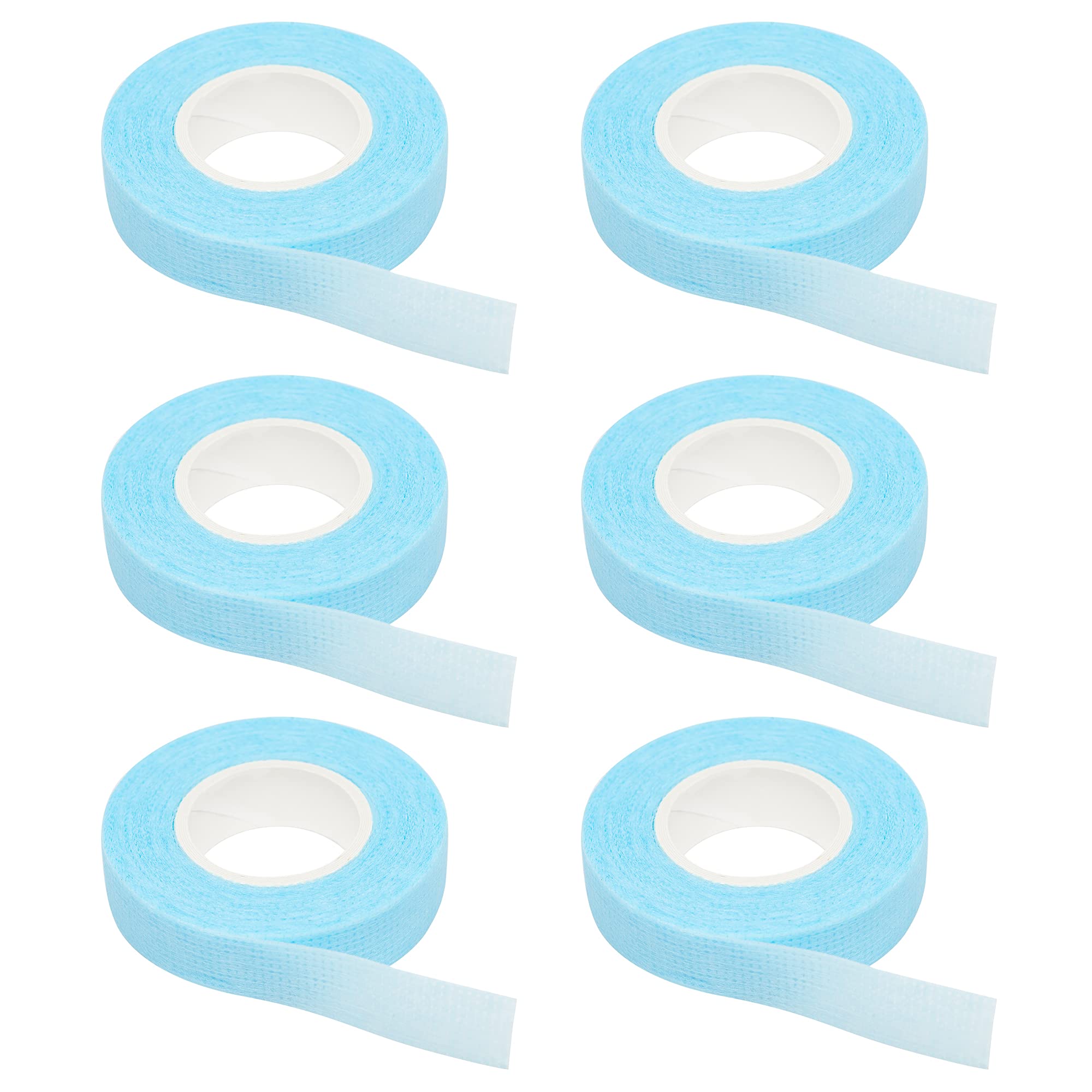 6 Rolls Eyelash Extension Tape - Breathable Fabric Adhesive Tape for Eyelash Extensions, Under Eye Protection & Individual Lashes (Blue-2) - Perfect for Salon Professionals & DIY Lash Artists at Home