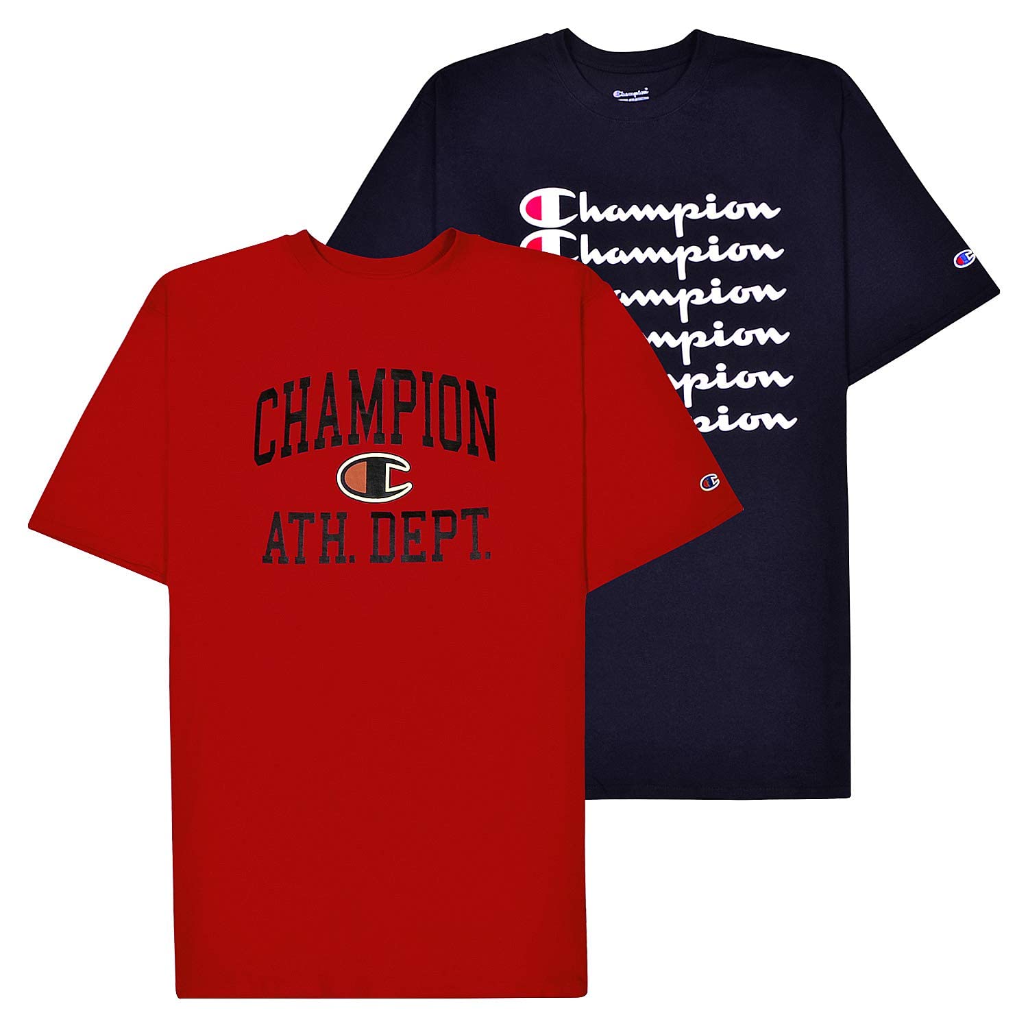 Champion Big and Tall Men's Graphic T-Shirts 2 Pack - Comfortable Cotton Crewneck Tees for Casual Wear, Workout & Everyday Outfits