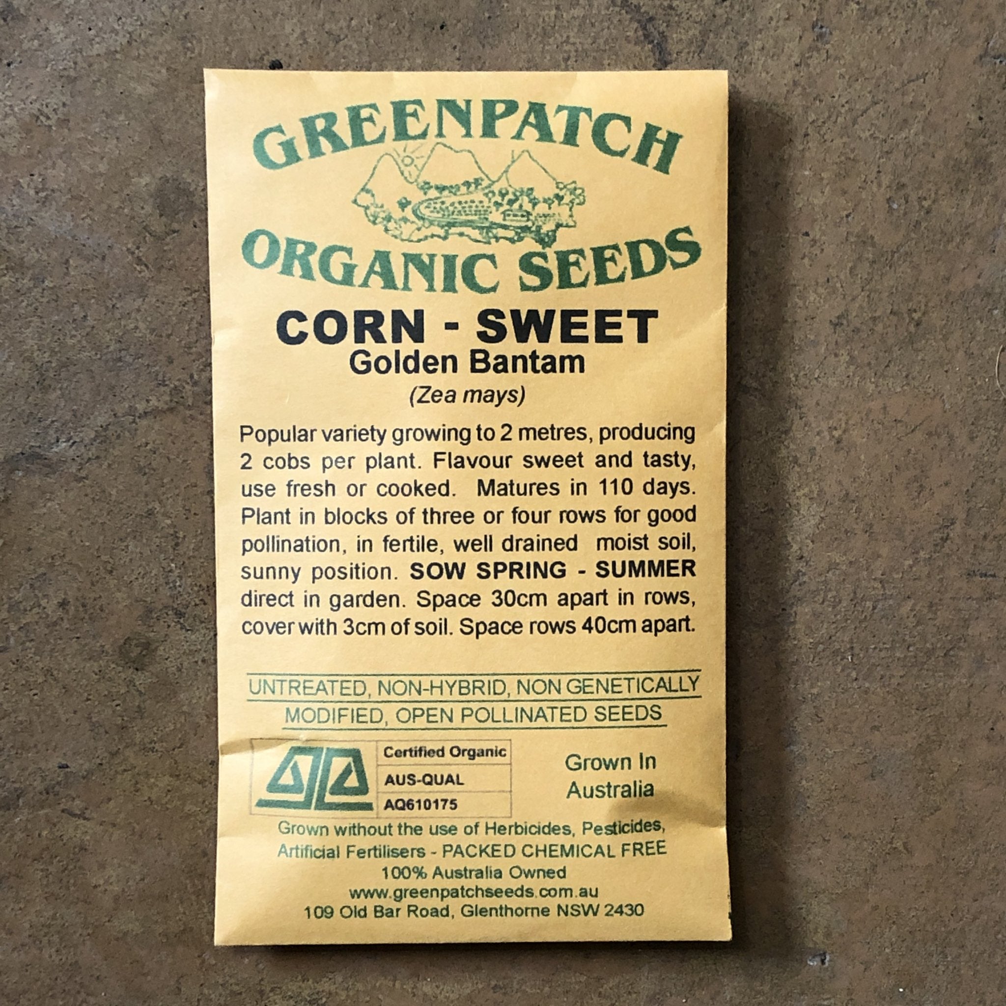 Organic Sweet Corn 'Golden Bantam' Seeds - Non-GMO, Heirloom Variety for Home Gardening | Perfect for Backyard Planting, Farmers Markets & Fresh Summer Salads