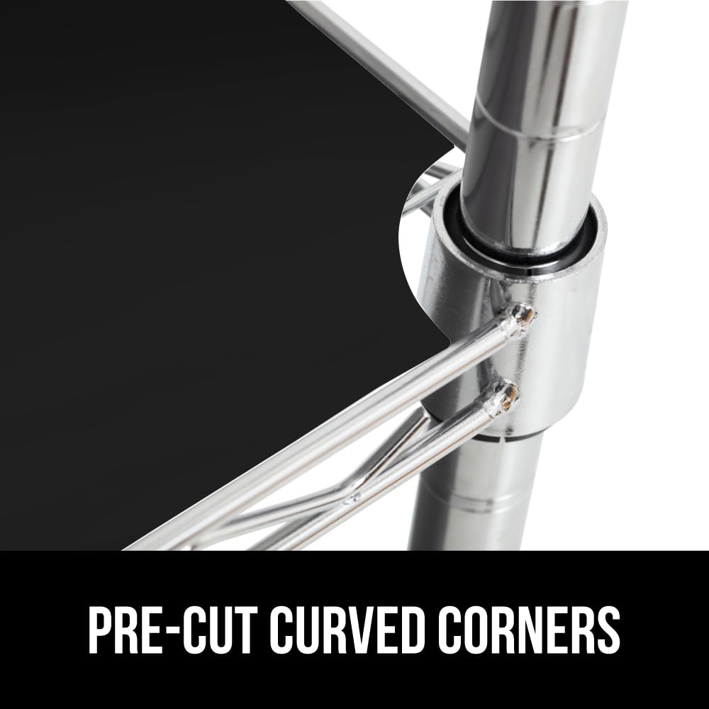GORILLA GRIP ShelfGuard Wire Shelf Liner Set of 4 - 18x36 Inch Black Waterproof Shelf Liners for Metal Rack Shelves | Compatible with Amazon Basics Shelving Units | Perfect for Kitchen Cabinets, Pantry, Cupboard & Closet Organization | Durable, Non-Slip & Easy to Clean Storage Solution