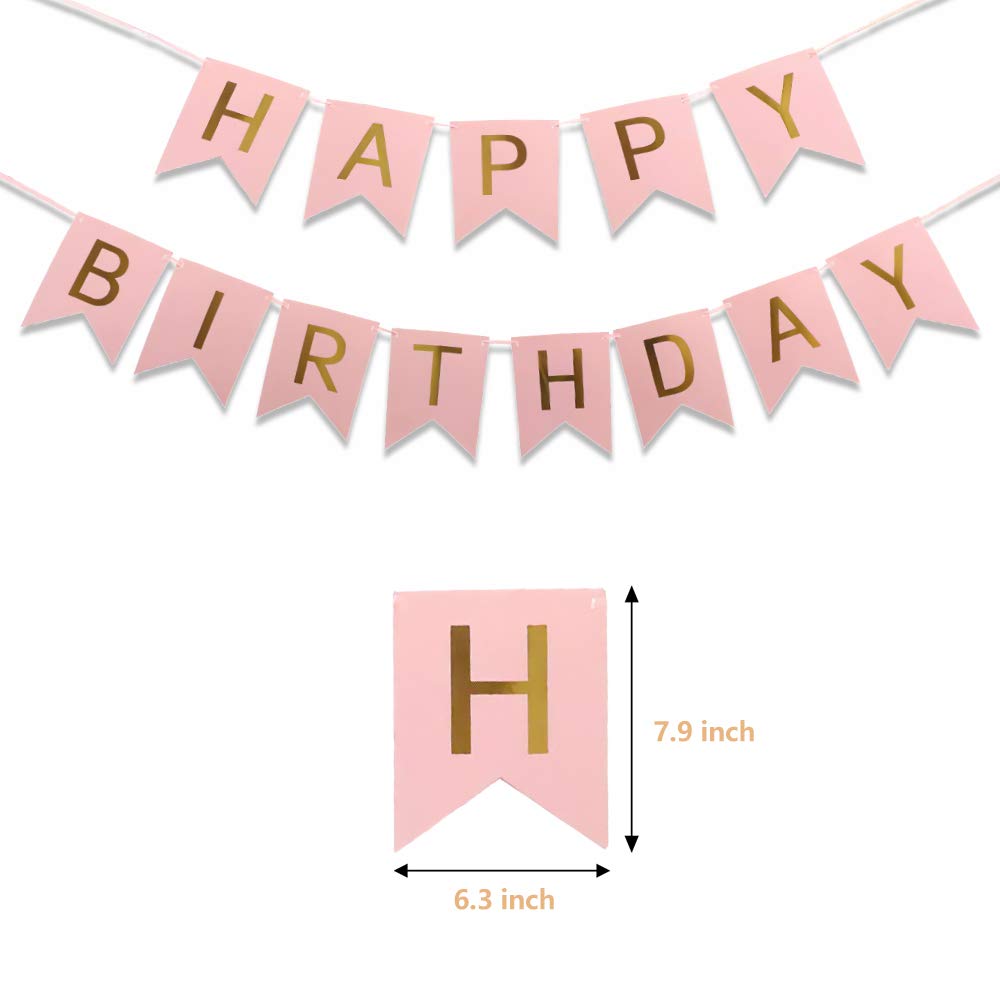 Elegant Rose Gold Birthday Party Decorations Set - Happy Birthday Banner, Confetti, Balloons & Tassels for Girls | Perfect for Birthday Celebrations, Baby Showers & Special Events