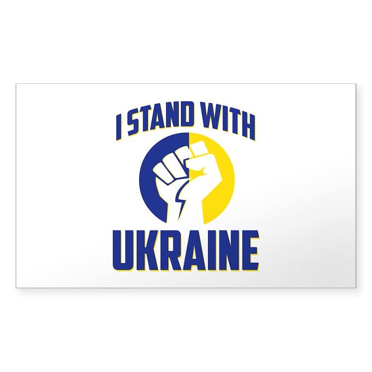 I Stand with Ukraine 2022 Rectangle Bumper Sticker - Patriotic Car Decal for Cars, Laptops & Windows - Show Support with Durable Vinyl Sticker