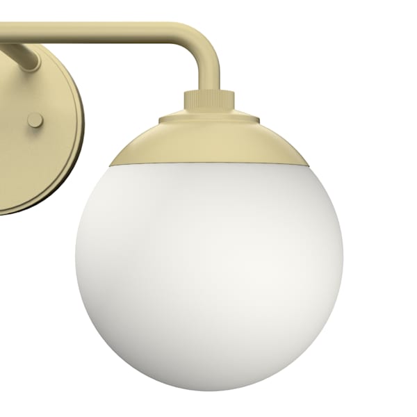 Hunter Hepburn 2-Light Vanity Light in Modern Brass Finish - Perfect for Bathroom, Bedroom, and Dressing Room Lighting