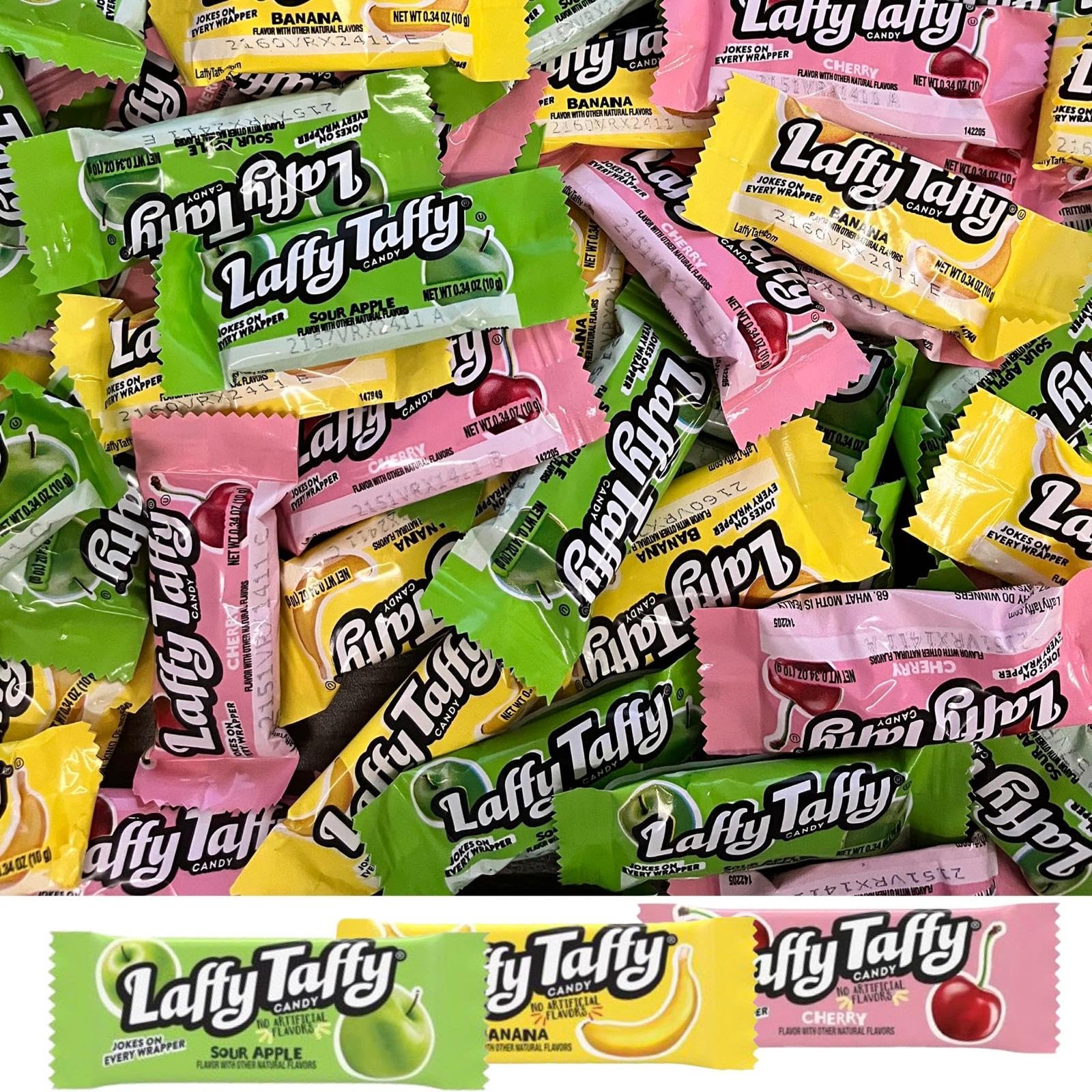 Bulk Laffy Taffy Candy - Assorted 2lb Bag of Chewy & Tangy Individually Wrapped Candies | Perfect for Halloween Treats, Party Favors & Office Snacks