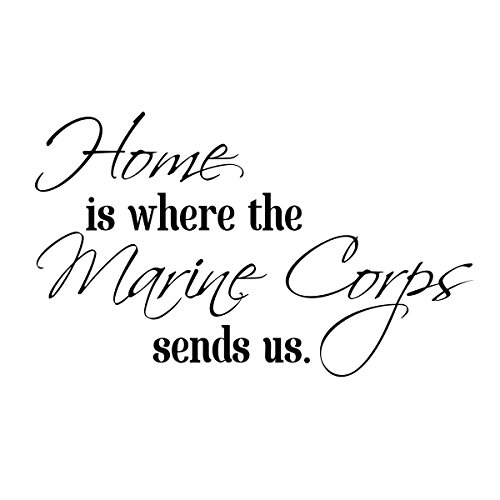 US Marine Corps Removable Wall Decal Sticker - Inspirational Home Decor Vinyl Quote for Military Families (Small, Black) - Perfect for Living Room, Bedroom & Office Wall Decor