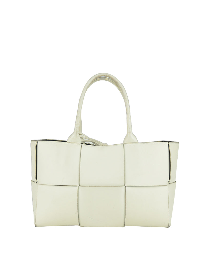 Bottega Veneta White Leather Arco Tote Bag - Luxury Designer Handbag for Women, Perfect for Work, Travel & Everyday Use
