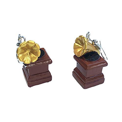 Vintage Phonograph Radio TV Dangle Earrings for Women - Retro Hook Earrings Jewelry Gift - Perfect for Costume Parties, Themed Events & Vintage Fashion Lovers