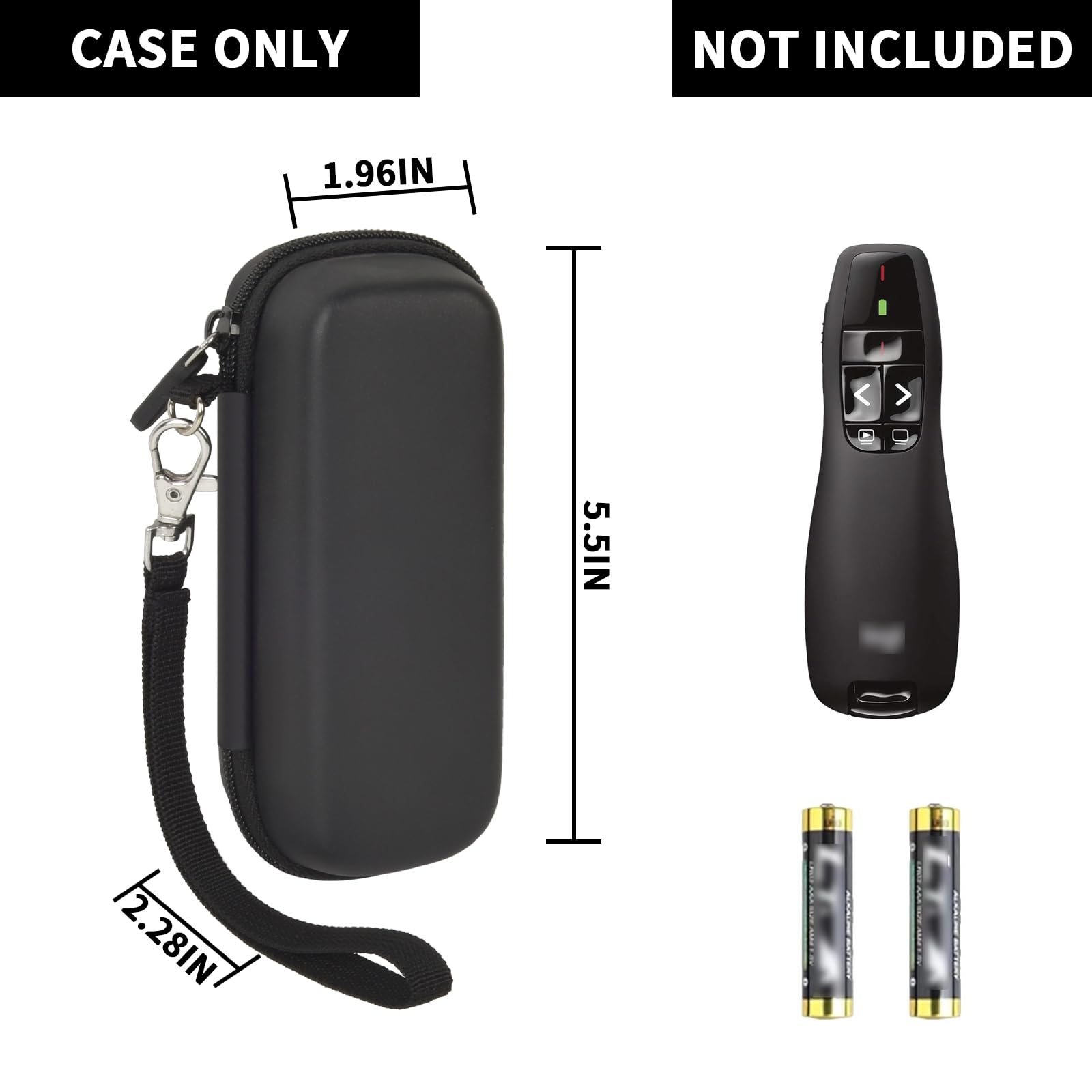 Logitech R400 R500 Wireless Presenter Remote Clicker Case - ANKHOH Zippered Mesh Storage Organizer Bag for Pointer & Accessories (Black) - Perfect for Business Meetings, Presentations & Travel