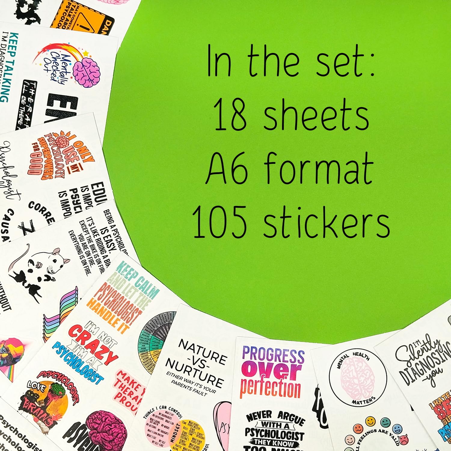 Psychologist Stickers & Therapist Stickers - Waterproof Vinyl Decals for Laptops, Notebooks, Therapy Offices | Perfect for Mental Health Professionals, Counselors, and Psychology Students