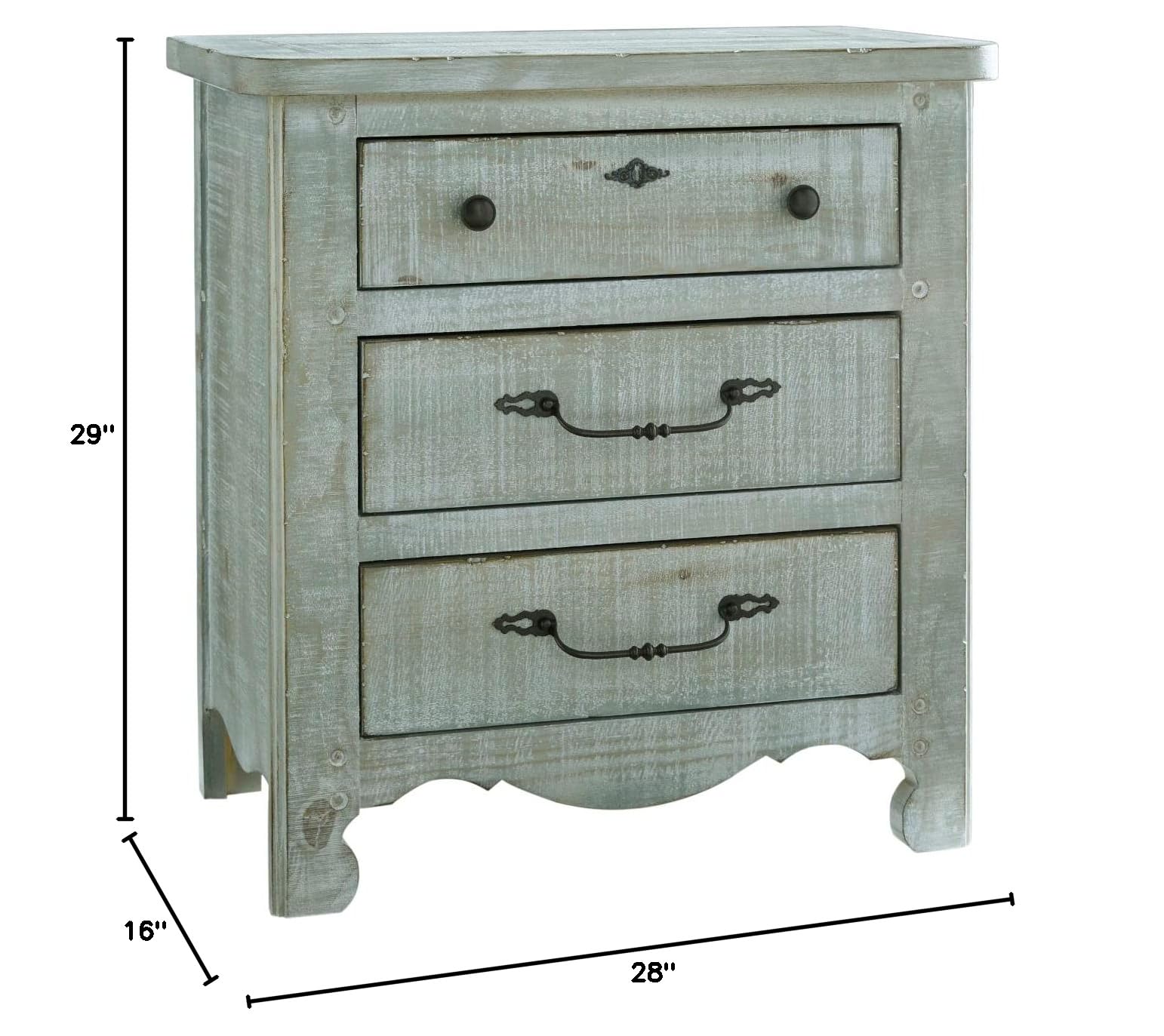 Progressive Furniture Chatsworth Nightstand - Mint Green Finish, Modern Bedside Table with Storage for Bedroom, Living Room, or Guest Room