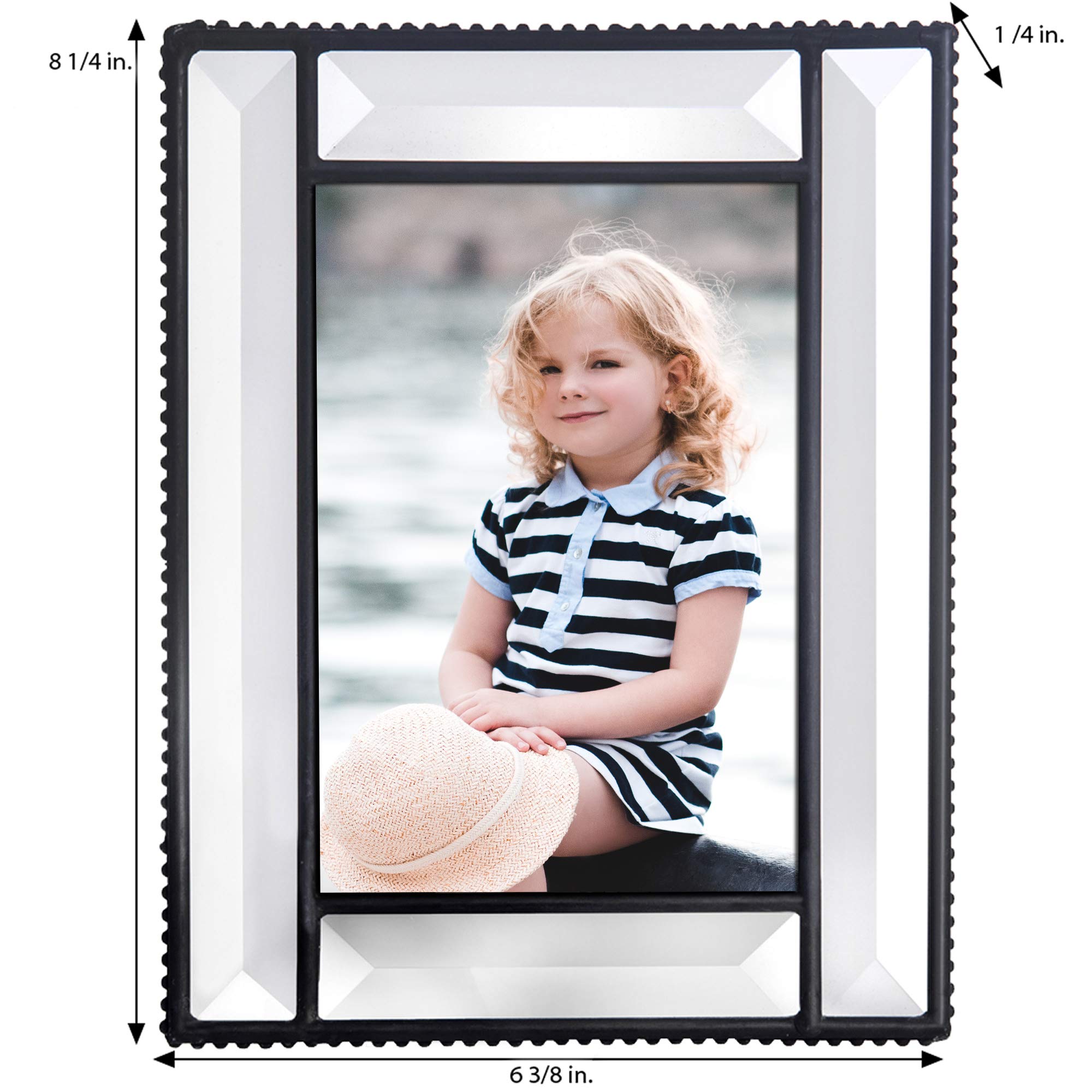4x6 Beveled Glass Photo Frame - Wedding, Graduation Gift - Home & Office Decor