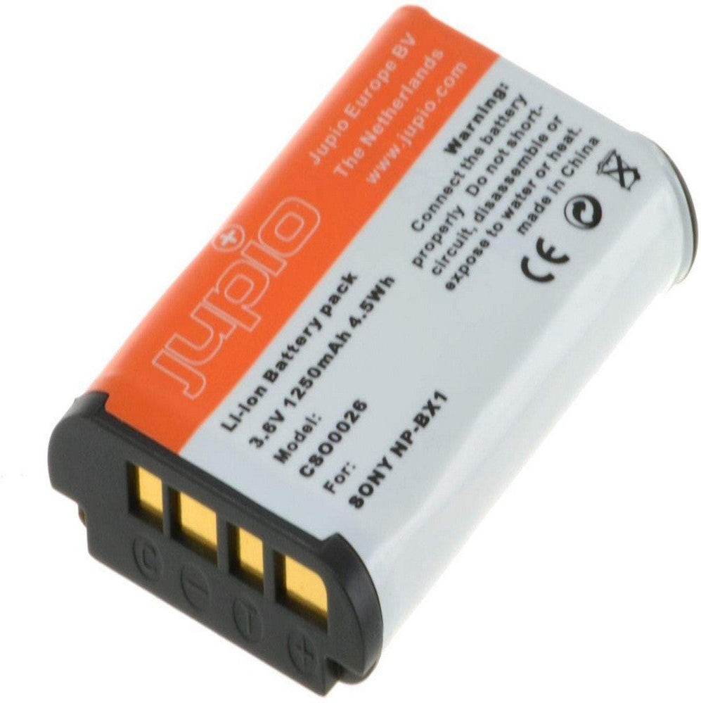 Jupio Replacement Camera Battery for Sony NP-BX1 3.6V 1250mAh - Compatible with Sony Cyber-shot, Handycam, and Alpha Cameras (Perfect for Travel, Vlogging & Photography)