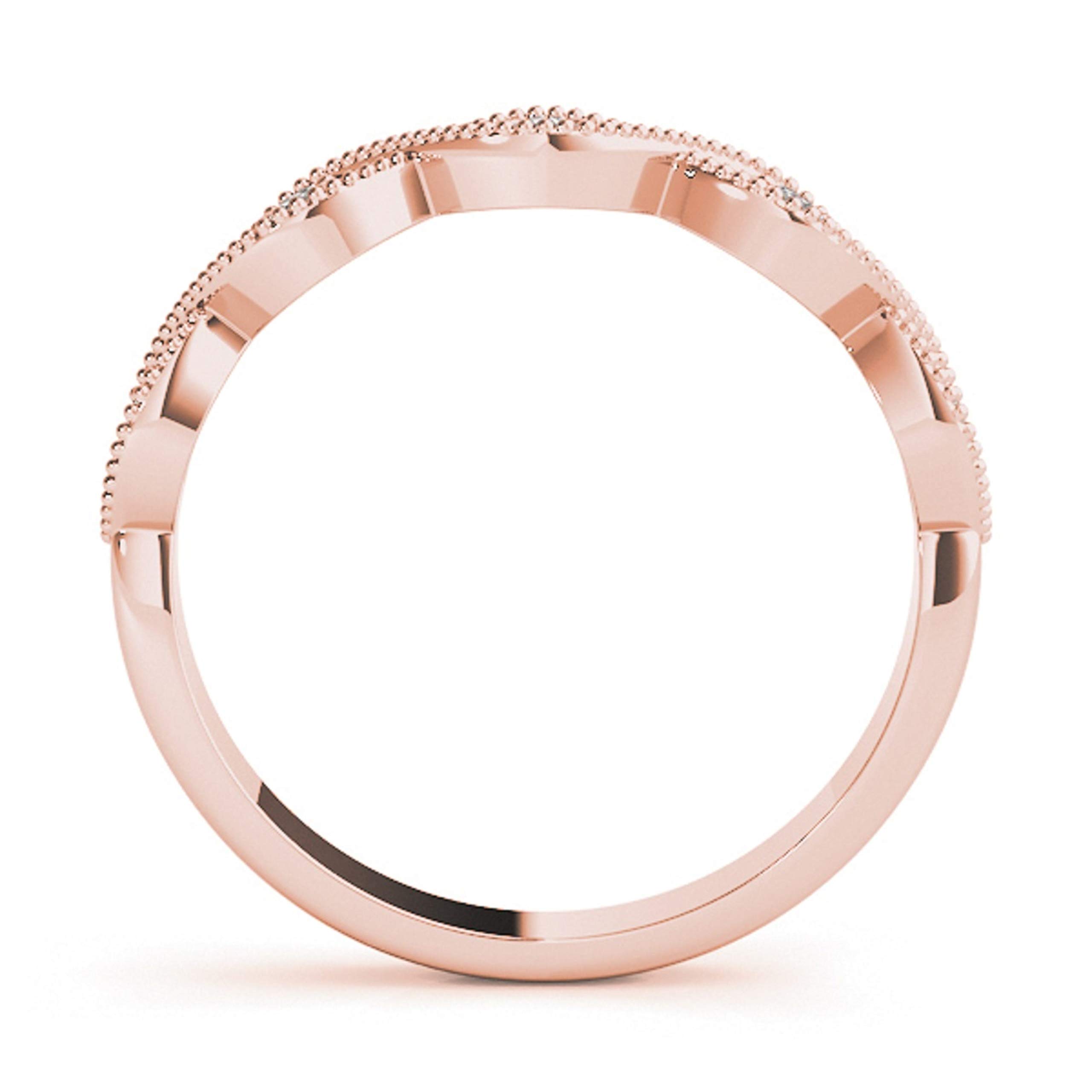 10K Solid Rose, White & Yellow Gold Diamond Spiral Women's Wedding Band – Elegant Valentine's Day Gift for Her, Anniversary & Engagement Jewelry – Perfect for Romantic Proposals, Bridal Sets & Special Occasions