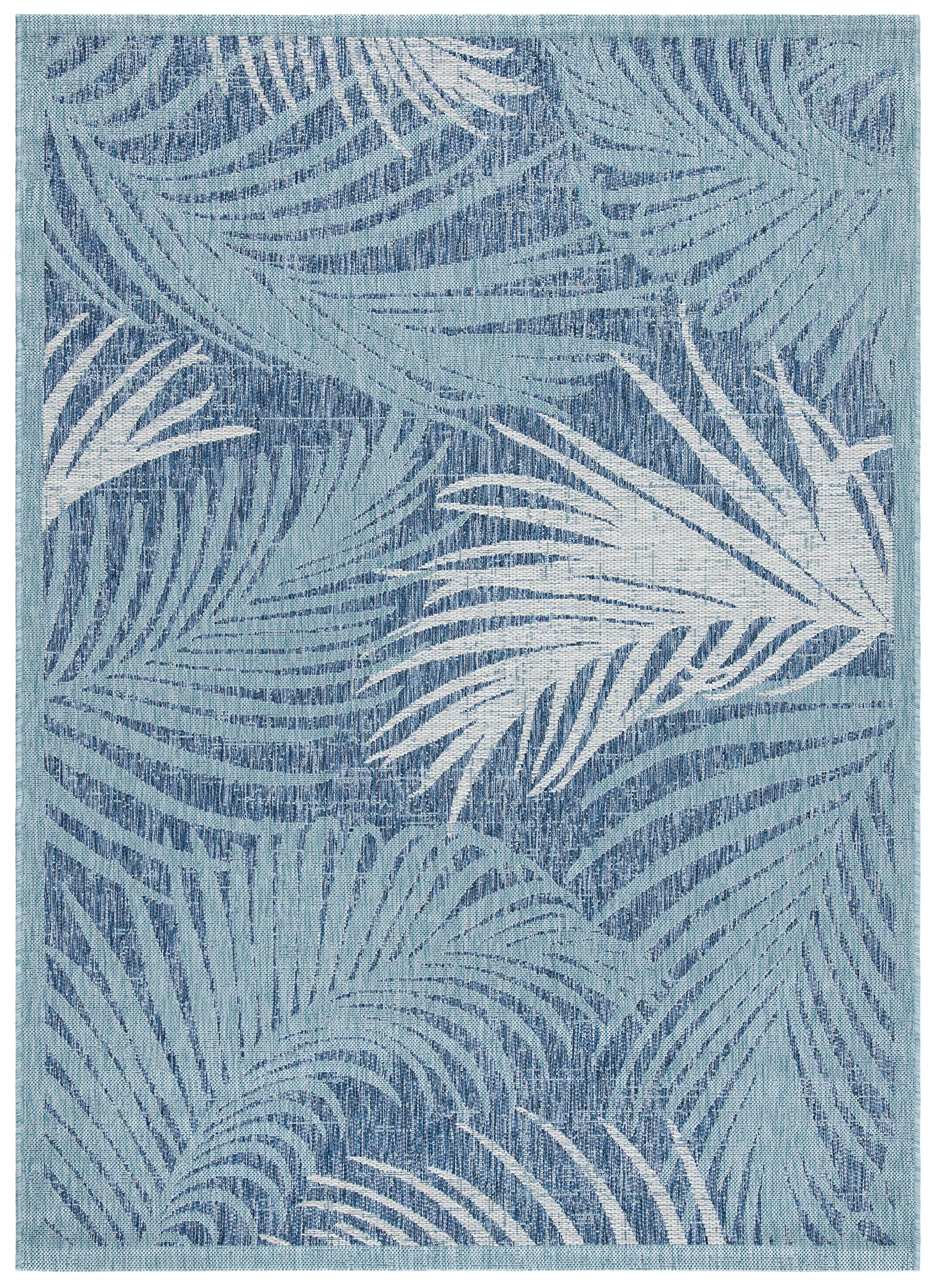 SAFAVIEH Courtyard Collection 8' x 10' Aqua Navy Indoor Outdoor Waterproof Area Rug - Easy to Clean, Perfect for Patio, Backyard, Mudroom & High-Traffic Areas