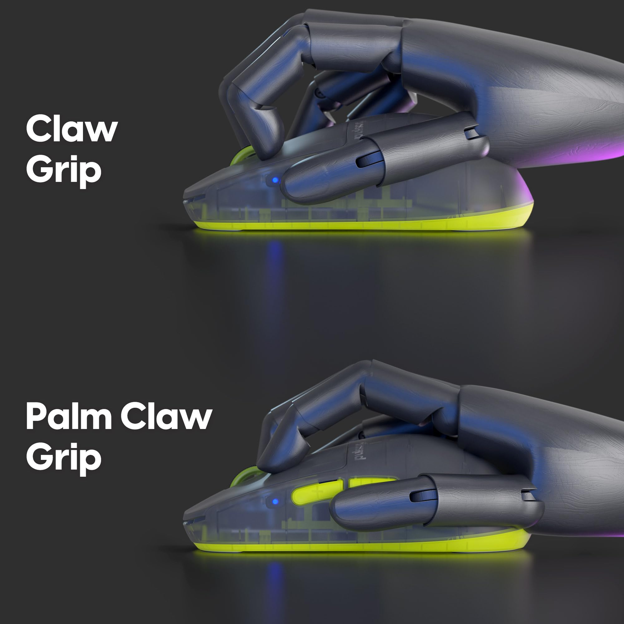 Pulsar X2H Wireless Gaming Mouse - Ultra Lightweight 54g, Symmetrical Design, 2.4GHz Connectivity, 1000Hz Polling Rate, PAW3395 26K DPI Optical Sensor, 100-Hour Battery Life (Acid Green) - Perfect for FPS, MOBA & Esports Gaming