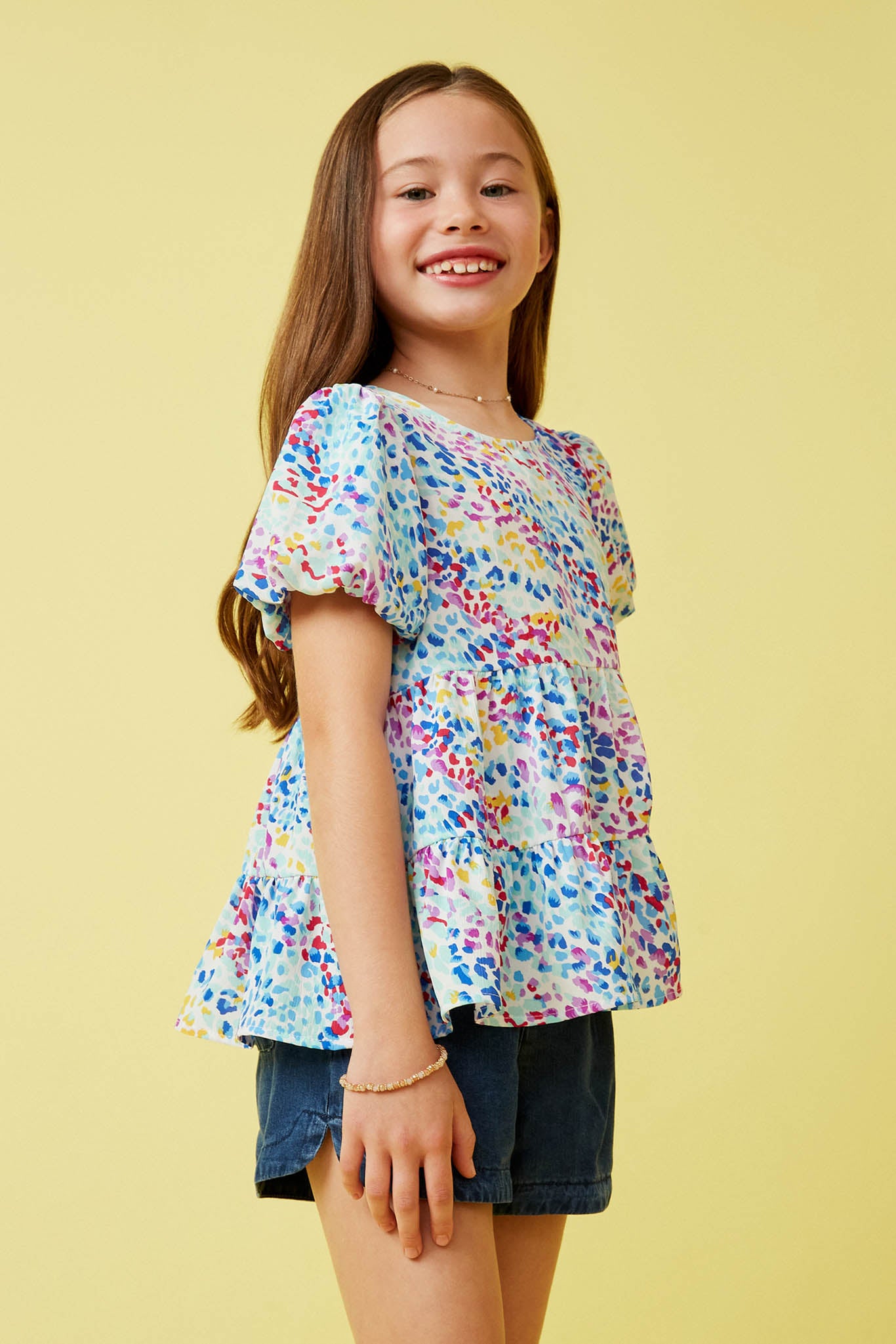 Stylish Abstract Multi-Color Dot Peplum Top for Women | Trendy Blouse for Casual Outings, Parties & Date Nights