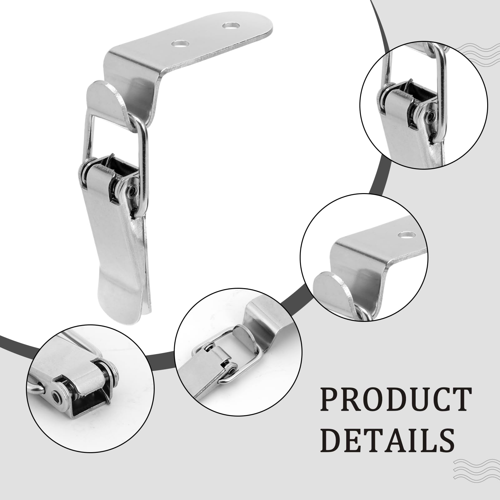 90 Degree Tool Box Hood Locks Latches - 4 Sets Stainless Steel Toggle Catch Locks for Cabinet, Barn & Door Hardware | Durable Corner Latches for Secure Storage & Industrial Use