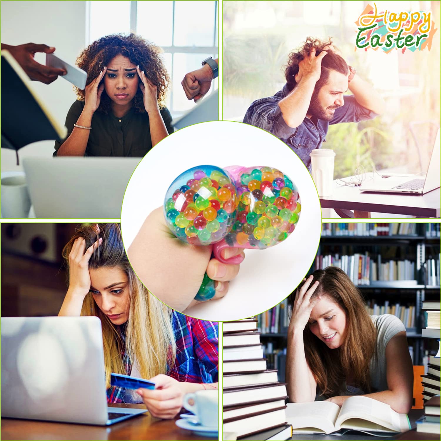 12 Pack Easter Eggs Stress Balls - Squishy Fidget Toys for Kids & Adults, Fun Party Favors, Easter Basket Stuffers, Classroom Rewards - Perfect for Anxiety Relief, ADHD Focus & Sensory Play