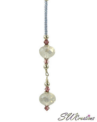Elegant Crystal Blue Rose Beaded Fan Pull - Vintage Ceiling Fan Light Chain Pull with Floral Design - Perfect for Home Decor, Bedroom, Living Room & Farmhouse Style