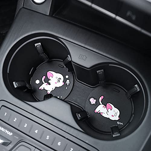 6 Pack Cute Silicone Car Coasters for Cup Holders - Non-Slip Drink Coasters for Women, Fits Most Car Models - Perfect for Coffee, Soda & Water Bottles in Your Vehicle