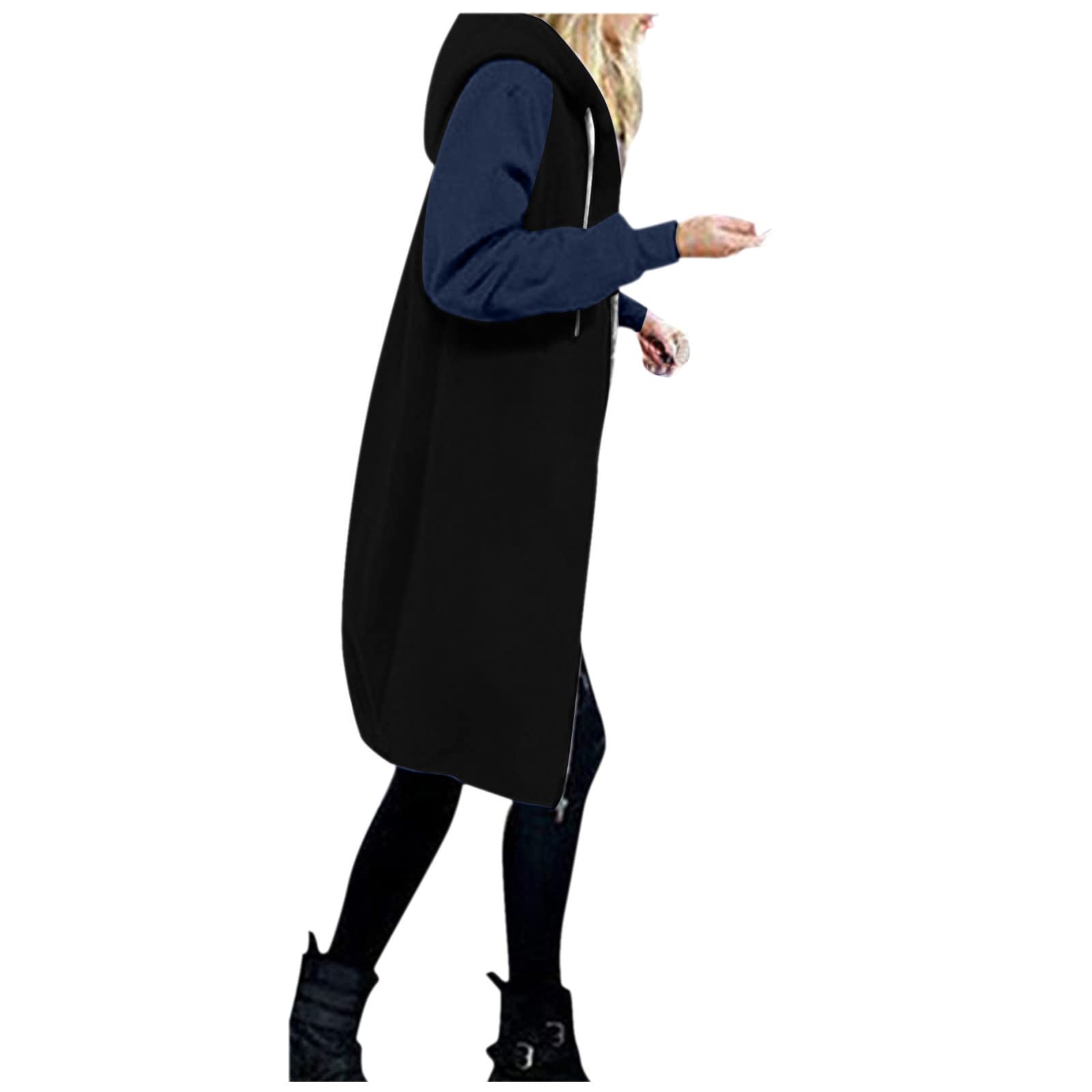 Women's Winter Jacket - Warm Long Wool Coat with Zipper & Hood for Cold Weather - Perfect for Outdoor Activities, Commuting, and Casual Wear