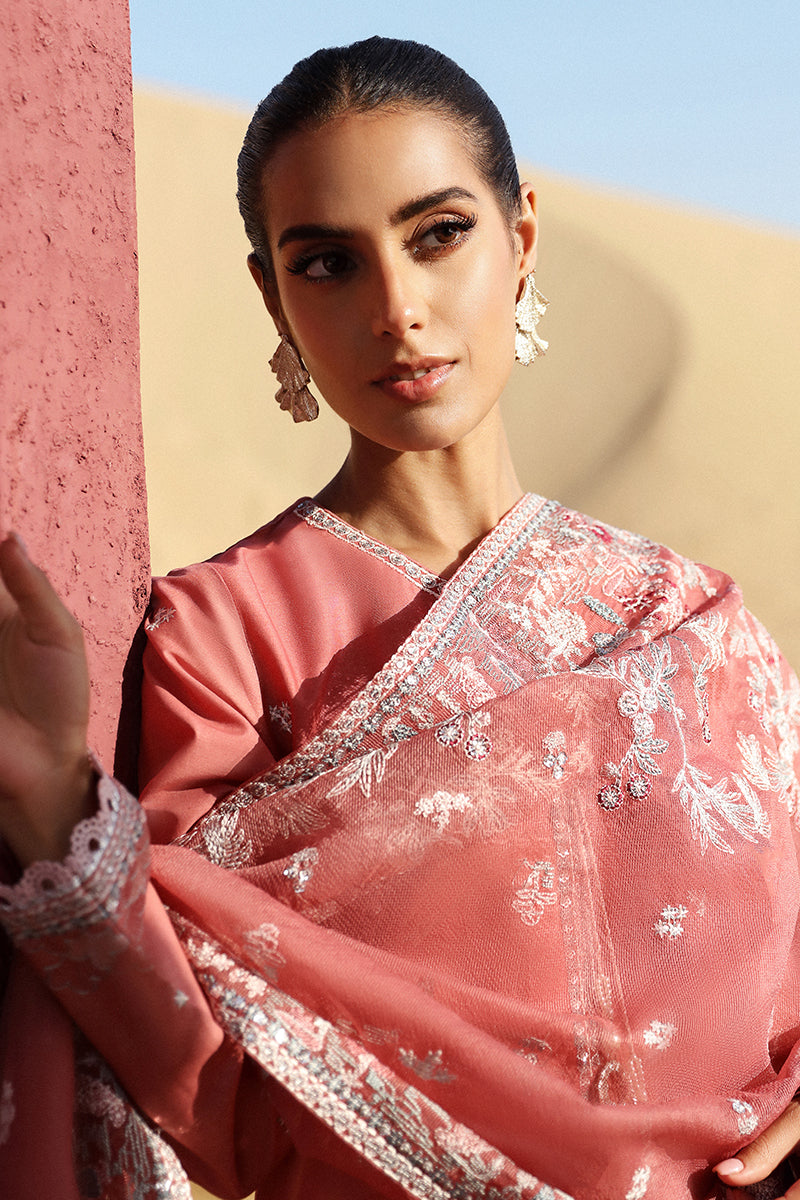 Mulberry Blush 3-Piece Outfit Set (Shirt, Trousers & Dupatta) - Elegant Women's Ethnic Wear for Weddings, Parties & Festive Occasions